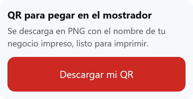 El código QR del negocio, listo para descargar e imprimir